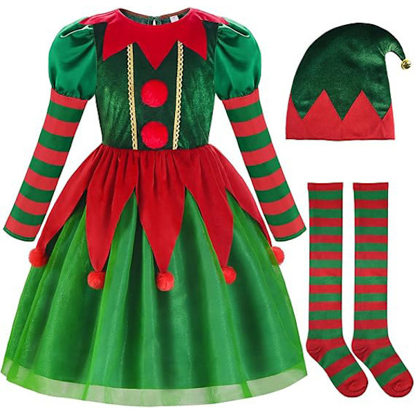 Flickors Elf-festkläder för julcosplay, Elf-öron Rollspel Set 160
