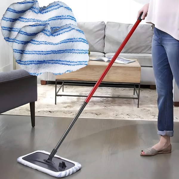 Återanvändbara Mikrofiber Moppdynor, Tvättsbara Våta Pad-Påfyllningar för Vått & Torrt Användning 2PCS