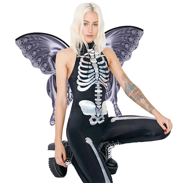 Skelettfjärilsvingar Gotisk Halloween-utklädnad