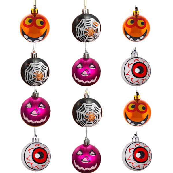 12 ST Halloween pumpa fladdermus Spider Web splittringssäker boll purple