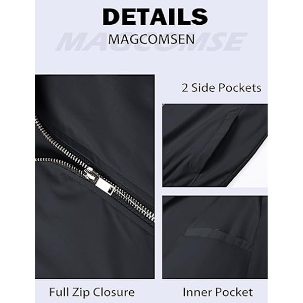 Hettegenser for menn i ensfarget casual-stil med striper og glidelås Black M