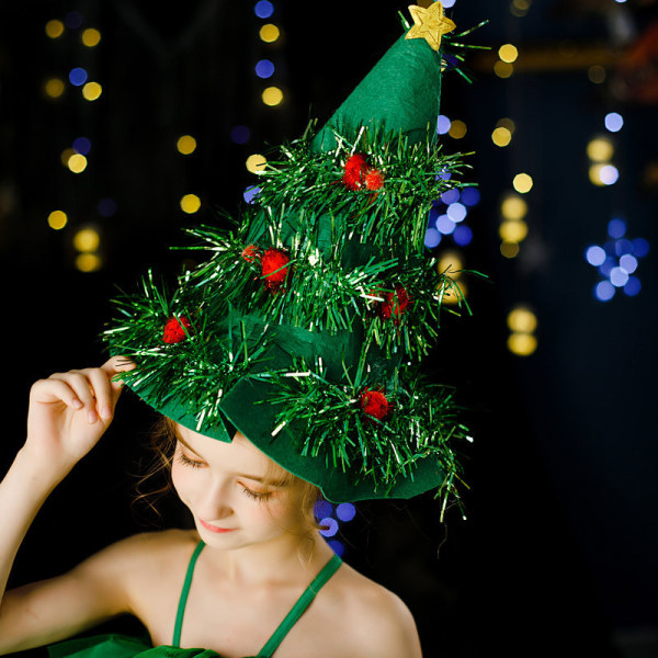 Julklappsklänning för flickor med tutu och hatt för julparty 120