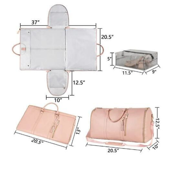 Klädduffelväska med skofack Pink