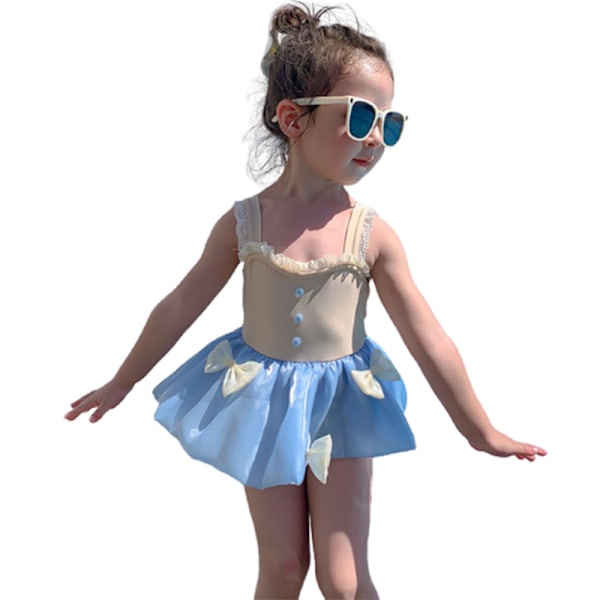 Toddler Baby Girls Baddräkt Rosett One Piece Badkläder Blue L