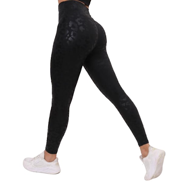 Leggings med hög midja för kvinnor, printed med tryck black M