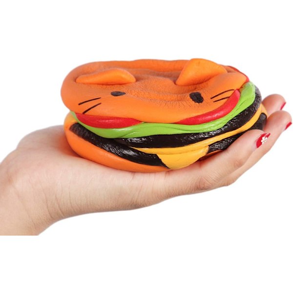 Squishies Jumbo Långsamt Stigande Kawaii Squishie Katt Hamburgerbröd Leksak Q6