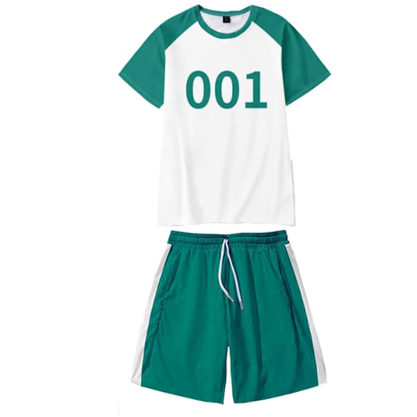 Squid Game 2 Spillere Cosplay Kostyme Kortarmet Skjorte Klesett 1 3XL