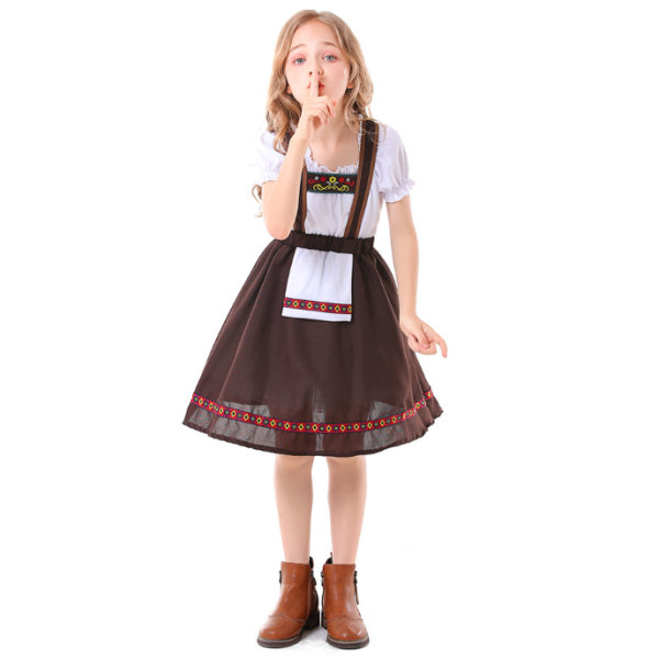 Flickor 2delad bayersk Oktoberfestdräkt Tyska Dirndl-klänningar XL