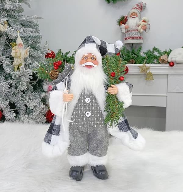 Julemann Figur i Stående Positur Black White