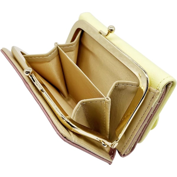 Sød Mode Tegneseriefigur Lille Pung Kort Damepung Læder Tri-fold Pung Yellow