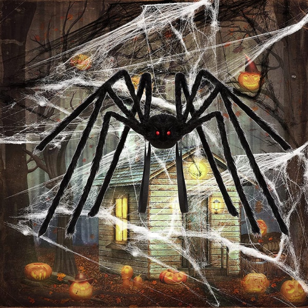 Halloween-ryggsekkdekorasjoner med gigantisk edderkopp Color M
