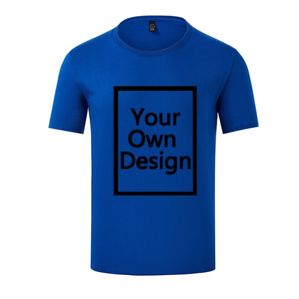 Anpassade T-shirts för män/kvinnor Designa din egen skjorta BLUE L