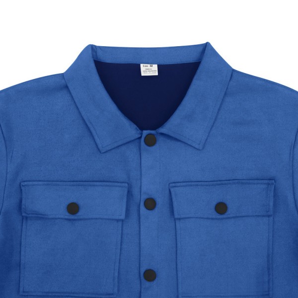 Män Herr Tracksuit 2-delad Corduroy Träningsdräkt Vinterkläder Blue S