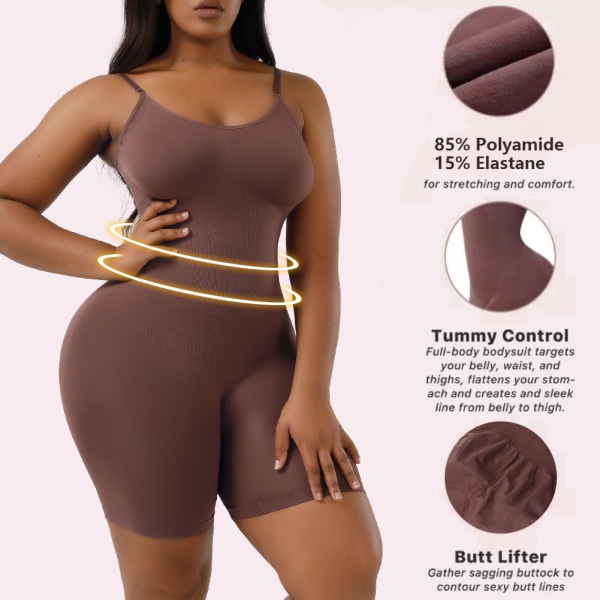 Shapewear för kvinnor Body Shaper Body Butt brown L