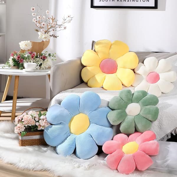 Liten Daisy Petal Pattern Golvkudde Pink 40*40cm
