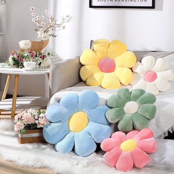 Liten Daisy Petal Pattern Golvkudde White 55*55cm
