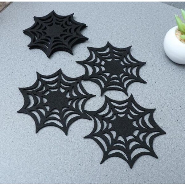 6 stk. Halloween Udhulede Edderkoppespind Underkopper 6PCS