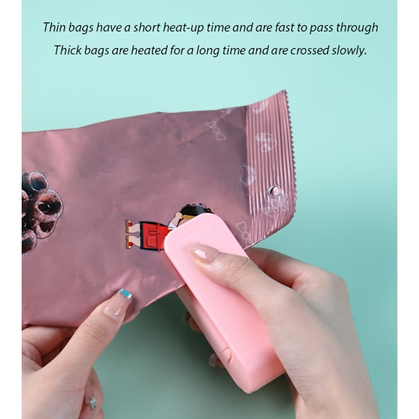 Matpåseförslutare Handpress Förvaringspåsar Förslutare för Camping Resor pink