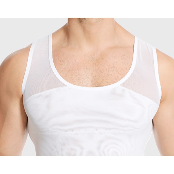 Bröstkompressionströja för män, Shapewear white L