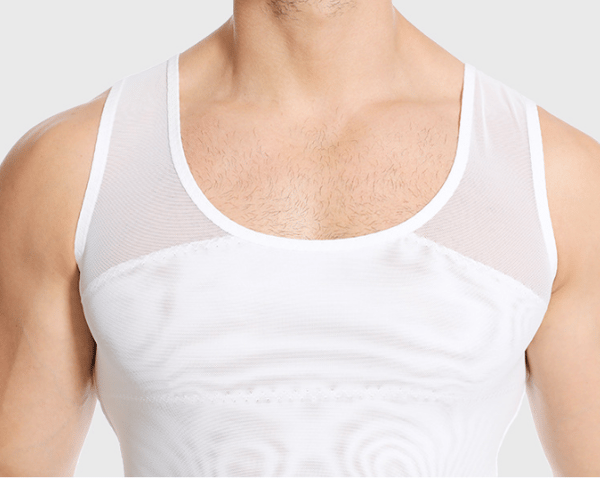 Bröstkompressionströja för män, Shapewear white XL