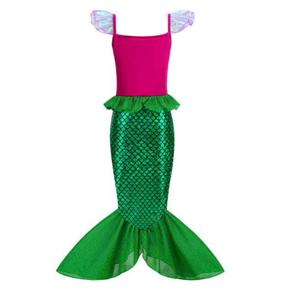 Lille Pige Havfrue Kostume Prinsesse Klæd Ud Leg Halloween Cosplay Outfit Green 140