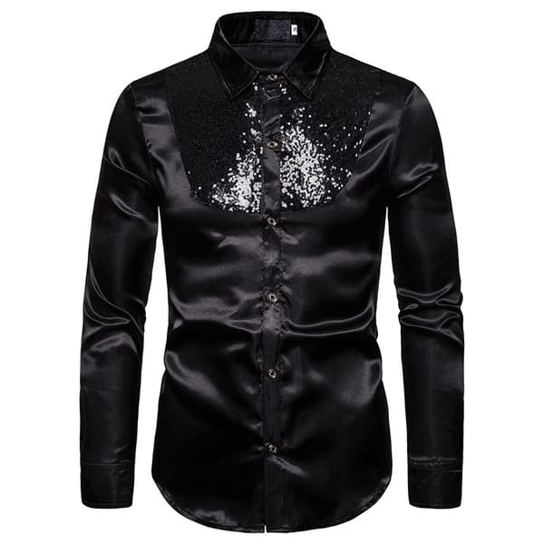 Herrar Glittrande Sekvens Disco Party Klänningar Black M