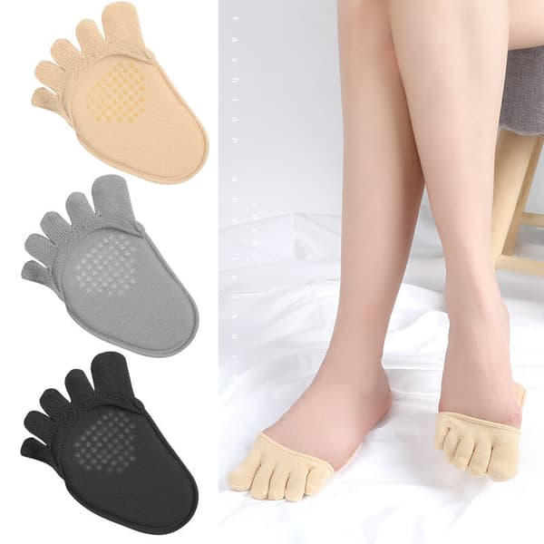 1 par tåavdelare Elastiska fotvårdshalvsula Beige