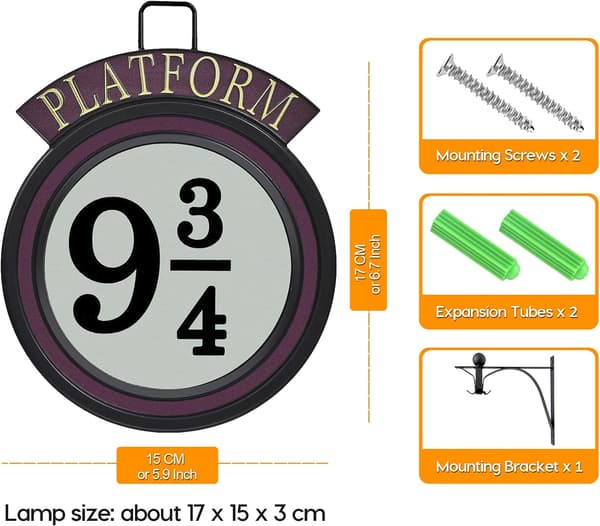 Platform 9 3/4 Skilt Lys Battery Operated