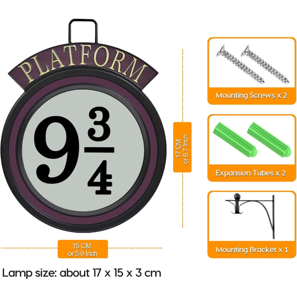 Plattform 9 3/4 Skiltlys Battery Operated