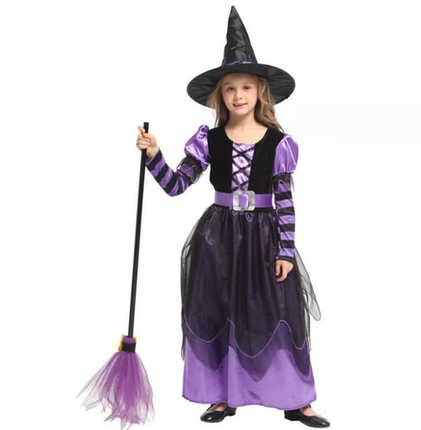 Halloween-klänning för flickor - Häxkostym Style1 M