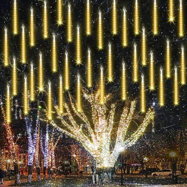 Regn Drops Lys, LED Meteorskur Lys 8 Rør Warm White