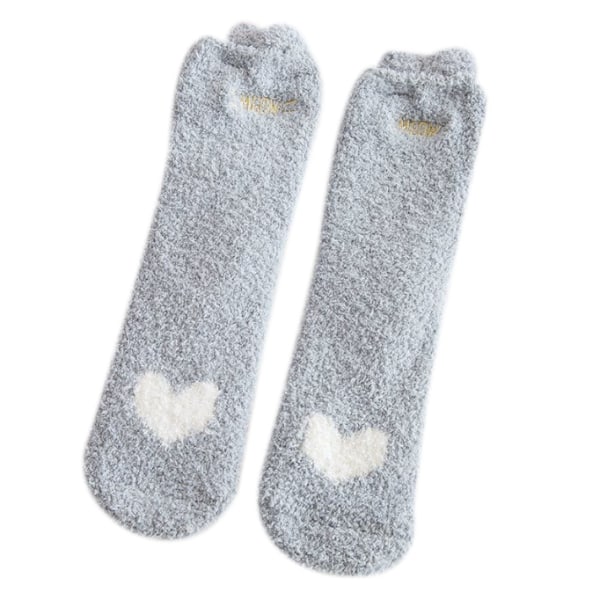 5 st Fuzzy Socks för kvinnor grey
