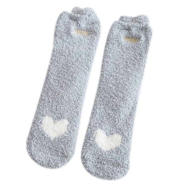 5 st Fuzzy Socks för kvinnor grey