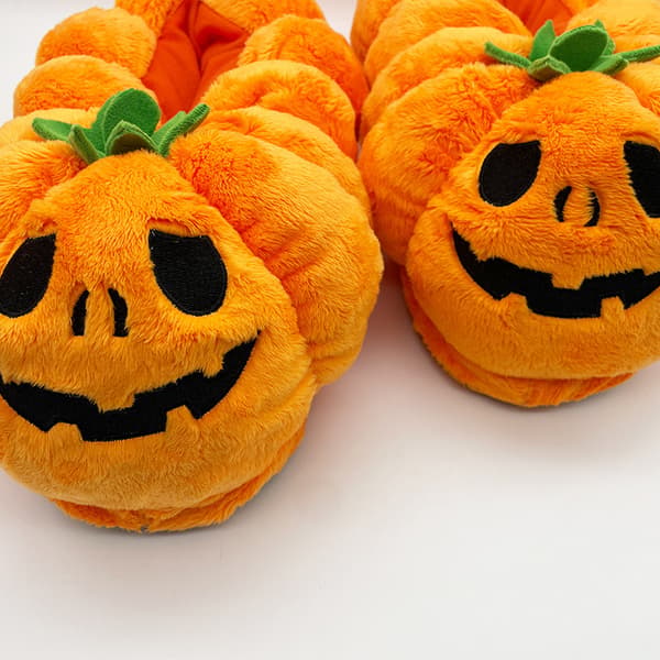Plush Teddybjörn Tofflor för Kvinnor pumpkins