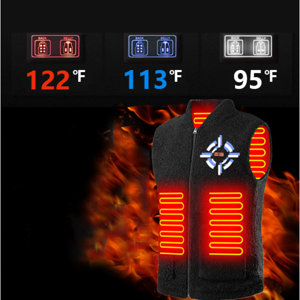 Värmd Fleeceväst med 8 Zoner för Män och Kvinnor, Batteri Ingår Inte 3XL