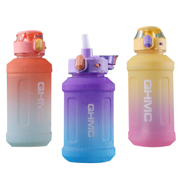 Stor vattenflaska med sugrör för fitness, gym och utomhussporter purple 900ml