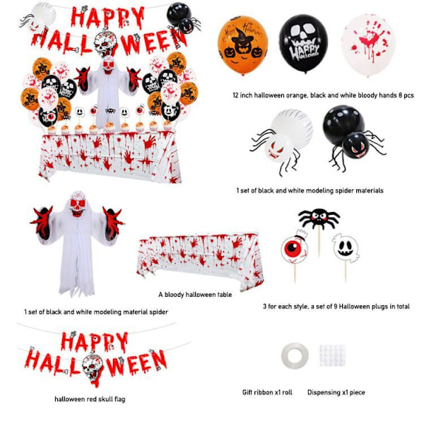 Halloween Bloody Hands bordsduk set set 3