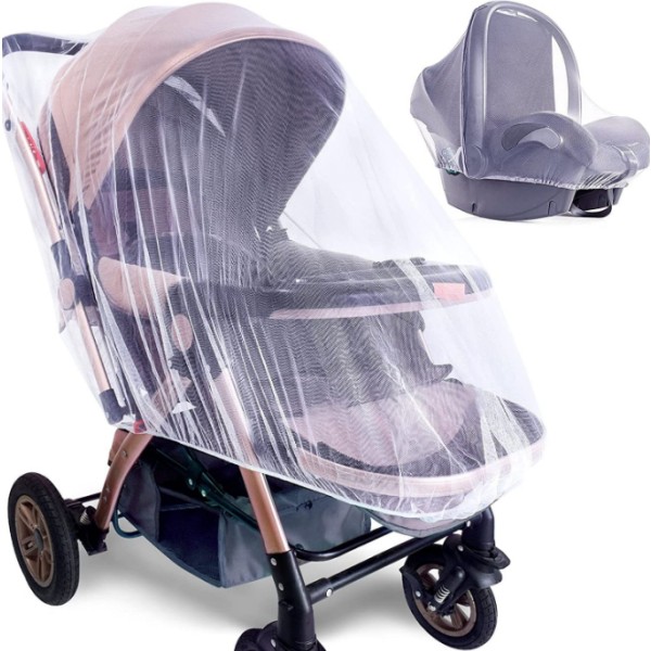 2-pack slitstarkt myggnät för baby white