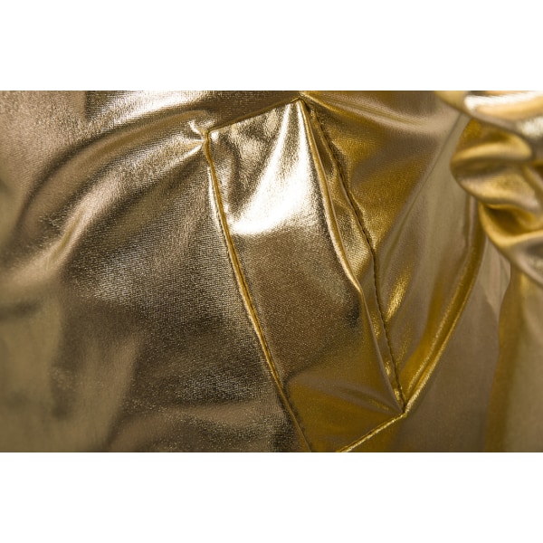 Mænds Stående Krage Zip Langærmet Sequin Jakke Golden S