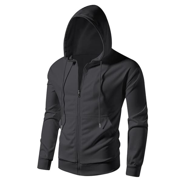 Fleecehettegenser med full glidelås for menn Dark Grey XL