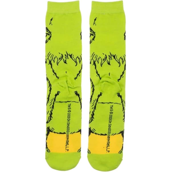 Grinch Strømper til Voksne - Grinch Ansigt Bløde Plys Hjemmesko Strømper Style2