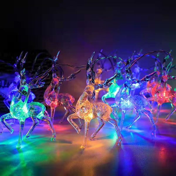 Halloween jul LED älg slingljus colour 2m