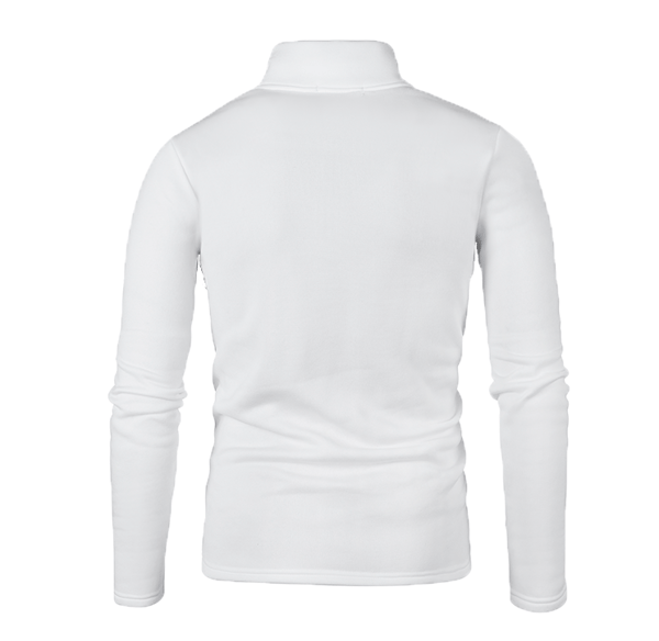Herrar Tröja Placket Zip Solid Färg Mocka Halsjacka White M