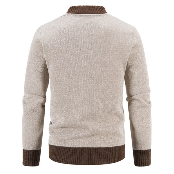 Mænds Strikket Cardigan Varm Jakke White M