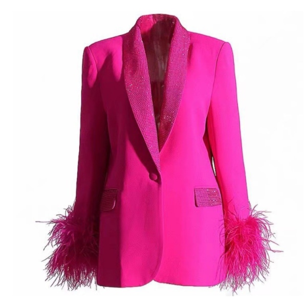 Dame Langærmet Blazer Casual Jakke M