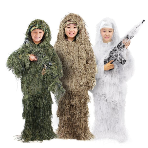 Kids Ghillie kostymer Sniper Halloween Army kostym brown 190