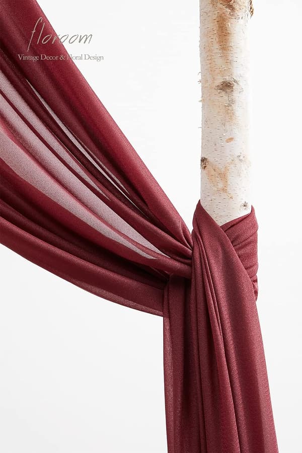 Bröllopsbåge Draperi Tyg 2 Paneler 20Ft Burgundy 75*300cm