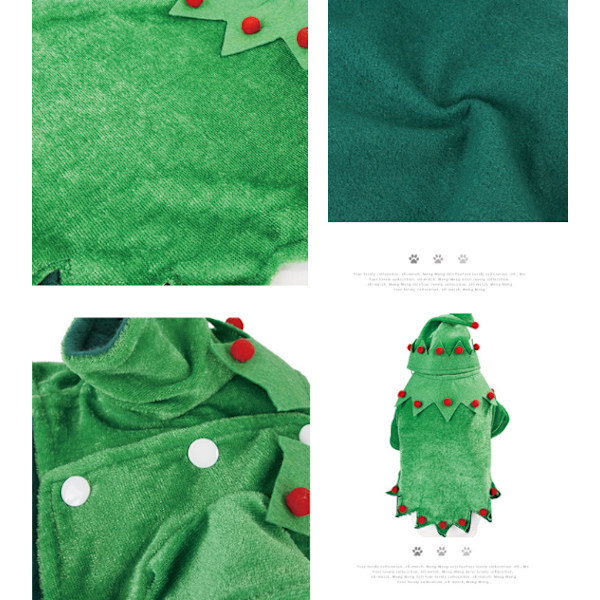 Julgran Hund Katt Kostym, Rolig Husdjur Jul Cosplay Klänning XL