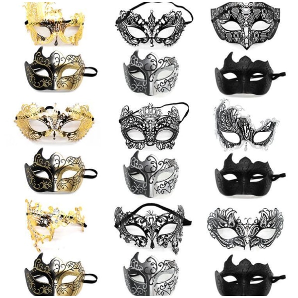 Mardi Gras maskeradmasker för par Style10