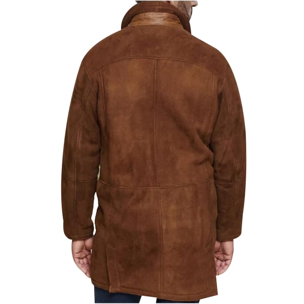 Trenchcoat för män varm vinterjacka överrock brown XL